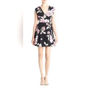 Yumi Kim Black Floral Mini Wrap Dress| NWT| Sizes XS and Small